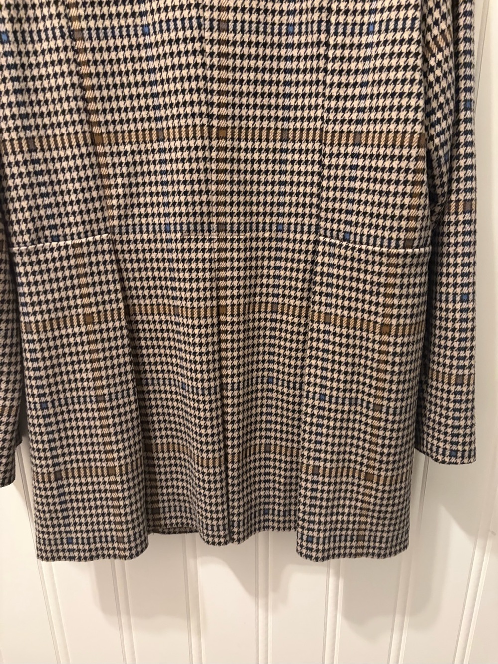Soft Surroundings Houndstooth Plaid Knit Blazer Jacket M Stretch - Picture 11 of 13